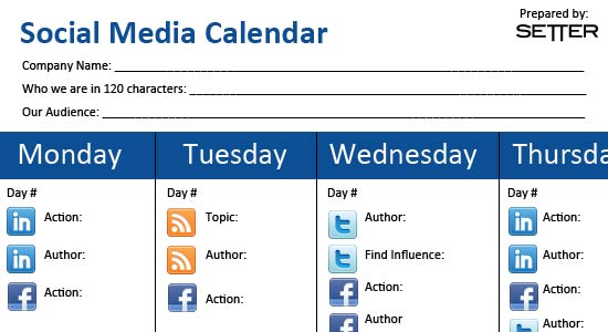 content marketing calendar